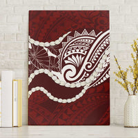 Aloha Hawaii Kalo Pikake Lei Canvas Wall Art Chest Tattoo Oxblood Hawaiian Pattern LT14 Without Frame Oxblood - Polynesian Pride