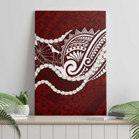 Aloha Hawaii Kalo Pikake Lei Canvas Wall Art Chest Tattoo Oxblood Hawaiian Pattern LT14 - Polynesian Pride