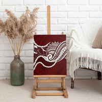 Aloha Hawaii Kalo Pikake Lei Canvas Wall Art Chest Tattoo Oxblood Hawaiian Pattern LT14 - Polynesian Pride