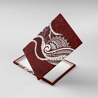 Aloha Hawaii Kalo Pikake Lei Canvas Wall Art Chest Tattoo Oxblood Hawaiian Pattern LT14 With Frame Oxblood - Polynesian Pride