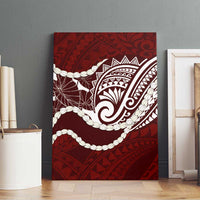 Aloha Hawaii Kalo Pikake Lei Canvas Wall Art Chest Tattoo Oxblood Hawaiian Pattern LT14 - Polynesian Pride