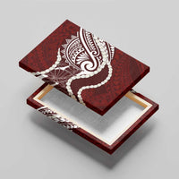 Aloha Hawaii Kalo Pikake Lei Canvas Wall Art Chest Tattoo Oxblood Hawaiian Pattern LT14 - Polynesian Pride