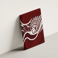 Aloha Hawaii Kalo Pikake Lei Canvas Wall Art Chest Tattoo Oxblood Hawaiian Pattern LT14 - Polynesian Pride