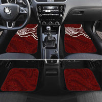 Aloha Hawaii Kalo Pikake Lei Car Mats Chest Tattoo Oxblood Hawaiian Pattern