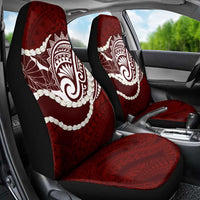 Aloha Hawaii Kalo Pikake Lei Car Seat Cover Chest Tattoo Oxblood Hawaiian Pattern LT14 - Polynesian Pride