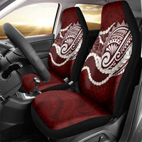 Aloha Hawaii Kalo Pikake Lei Car Seat Cover Chest Tattoo Oxblood Hawaiian Pattern LT14 - Polynesian Pride
