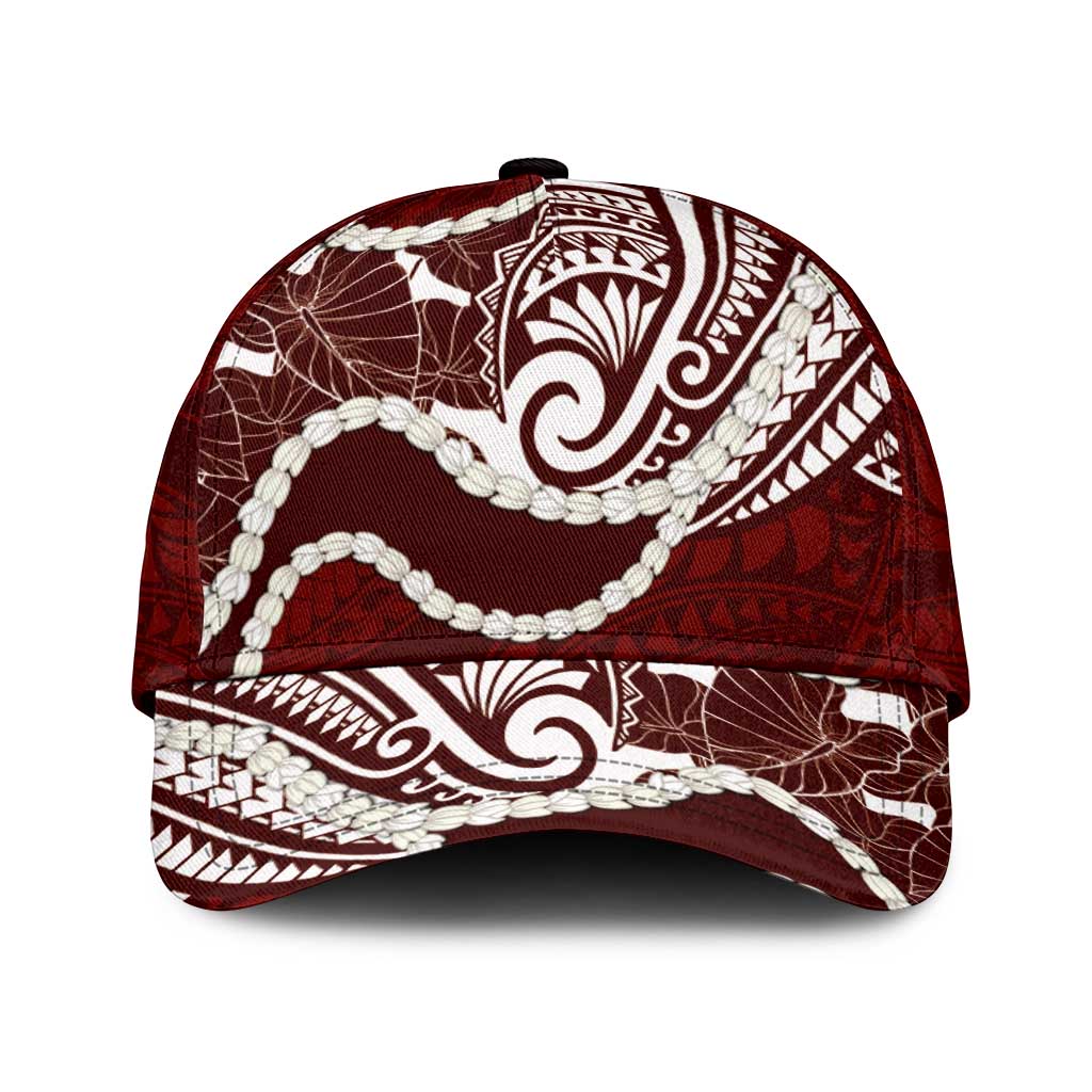 Aloha Hawaii Kalo Pikake Lei Classic Cap Chest Tattoo Oxblood Hawaiian Pattern