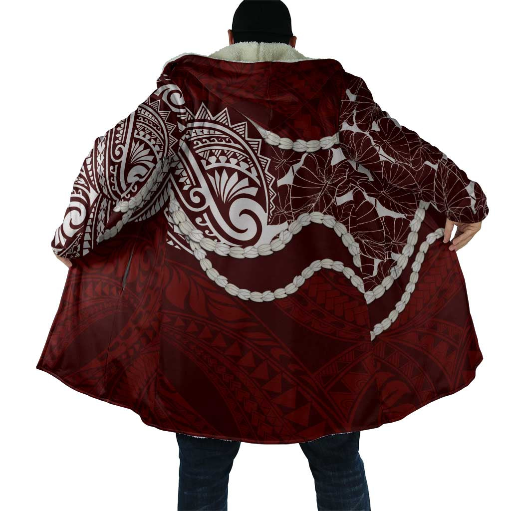 Aloha Hawaii Kalo Pikake Lei Cloak Chest Tattoo Oxblood Hawaiian Pattern