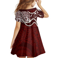 Aloha Hawaii Kalo Pikake Lei Family Matching Tank Maxi Dress and Hawaiian Shirt Chest Tattoo Oxblood Hawaiian Pattern LT14 - Polynesian Pride