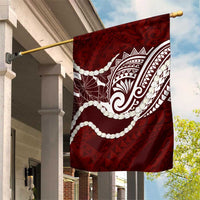 Aloha Hawaii Kalo Pikake Lei Garden Flag Chest Tattoo Oxblood Hawaiian Pattern