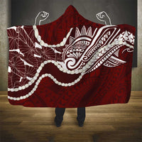 Aloha Hawaii Kalo Pikake Lei Hooded Blanket Chest Tattoo Oxblood Hawaiian Pattern
