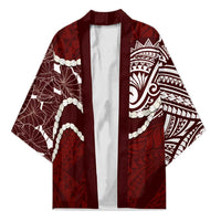 Aloha Hawaii Kalo Pikake Lei Kimono Chest Tattoo Oxblood Hawaiian Pattern LT14 Unisex Oxblood - Polynesian Pride