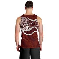 Aloha Hawaii Kalo Pikake Lei Men Tank Top Chest Tattoo Oxblood Hawaiian Pattern