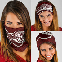 Aloha Hawaii Kalo Pikake Lei Neck Gaiter Chest Tattoo Oxblood Hawaiian Pattern