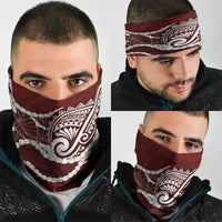 Aloha Hawaii Kalo Pikake Lei Neck Gaiter Chest Tattoo Oxblood Hawaiian Pattern