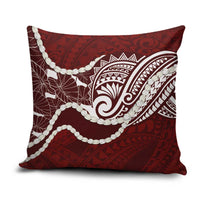 Aloha Hawaii Kalo Pikake Lei Pillow Cover Chest Tattoo Oxblood Hawaiian Pattern