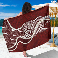 Aloha Hawaii Kalo Pikake Lei Sarong Chest Tattoo Oxblood Hawaiian Pattern LT14 One Size 44 x 66 inches Oxblood - Polynesian Pride