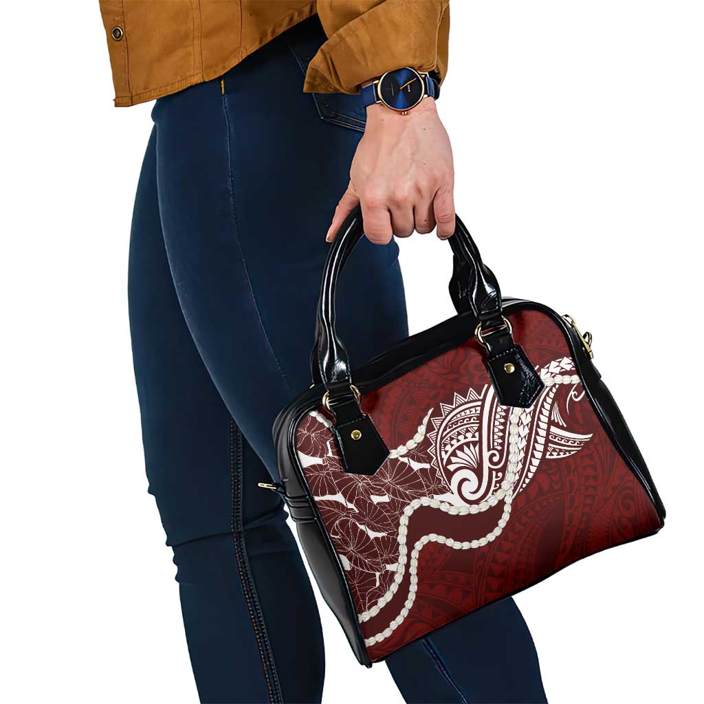Aloha Hawaii Kalo Pikake Lei Shoulder Handbag Chest Tattoo Oxblood Hawaiian Pattern