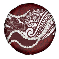 Aloha Hawaii Kalo Pikake Lei Spare Tire Cover Chest Tattoo Oxblood Hawaiian Pattern LT14 - Polynesian Pride