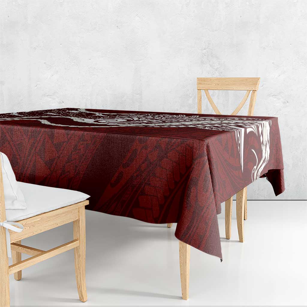 Aloha Hawaii Kalo Pikake Lei Tablecloth Chest Tattoo Oxblood Hawaiian Pattern