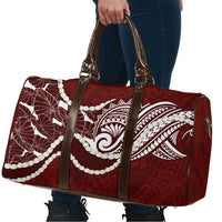 Aloha Hawaii Kalo Pikake Lei Travel Bag Chest Tattoo Oxblood Hawaiian Pattern