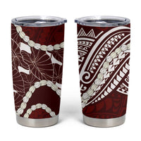 Aloha Hawaii Kalo Pikake Lei Tumbler Cup Chest Tattoo Oxblood Hawaiian Pattern LT14 Oxblood - Polynesian Pride