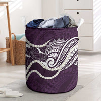 Aloha Hawaii Kalo Pikake Lei Laundry Basket Chest Tattoo Purple Hawaiian Pattern