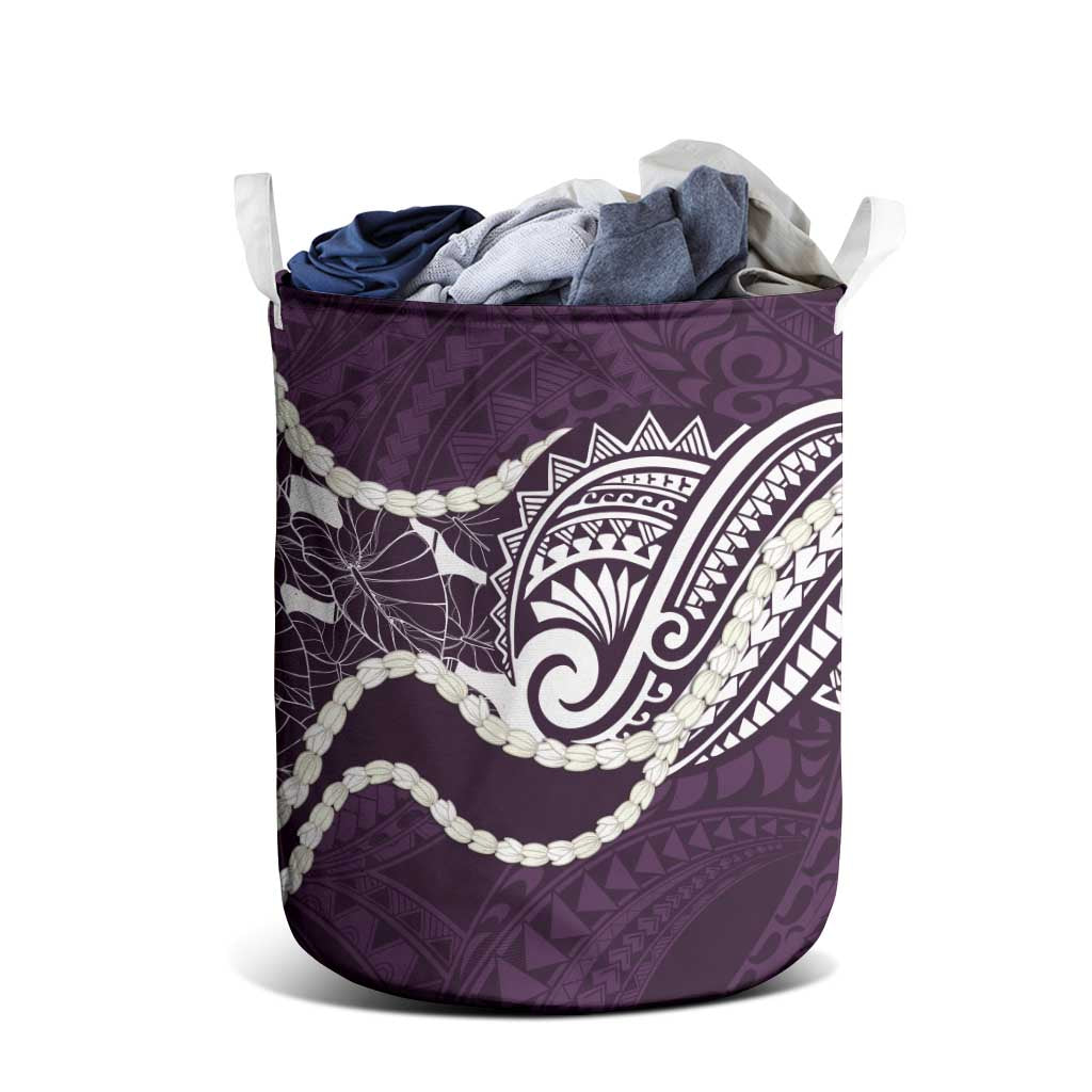 Aloha Hawaii Kalo Pikake Lei Laundry Basket Chest Tattoo Purple Hawaiian Pattern