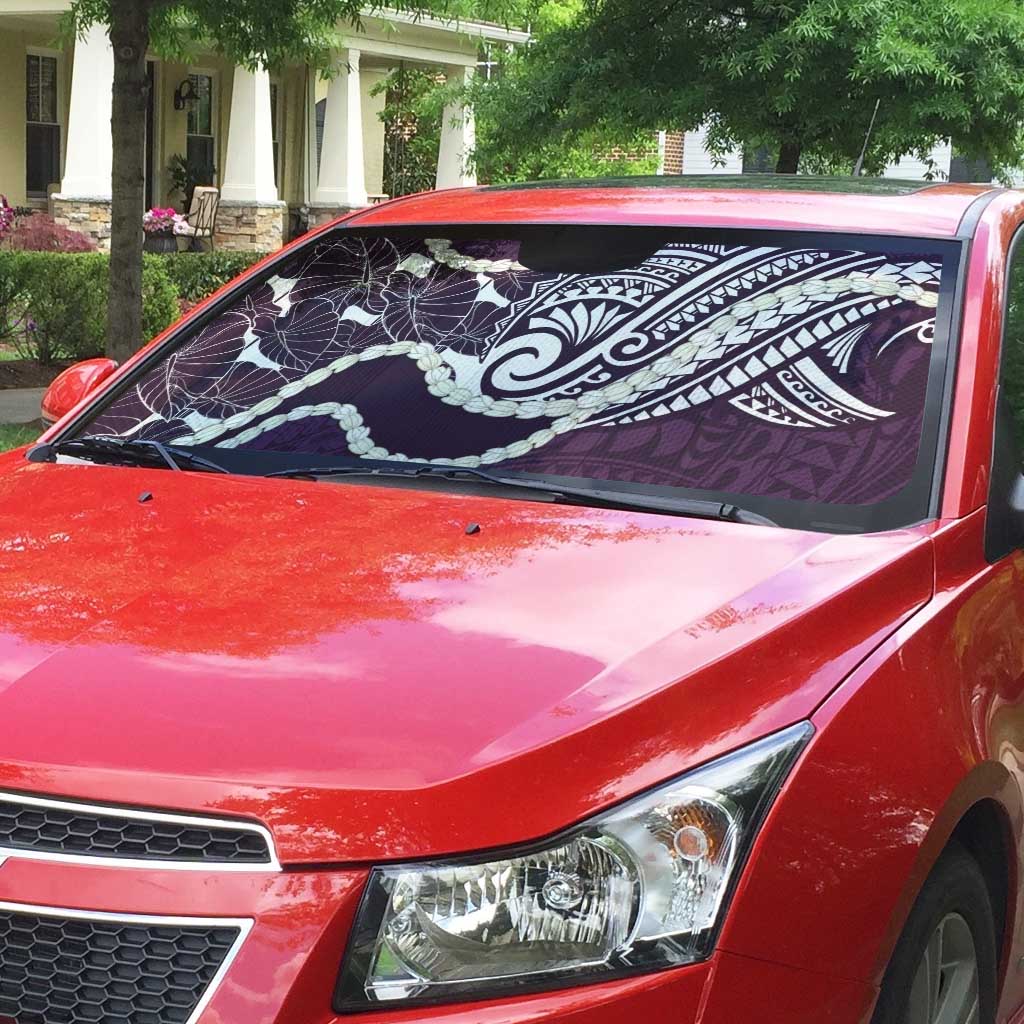 Aloha Hawaii Kalo Pikake Lei Auto Sun Shade Chest Tattoo Purple Hawaiian Pattern