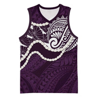 Aloha Hawaii Kalo Pikake Lei Basketball Jersey Chest Tattoo Purple Hawaiian Pattern