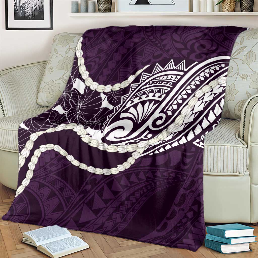 Aloha Hawaii Kalo Pikake Lei Blanket Chest Tattoo Purple Hawaiian Pattern