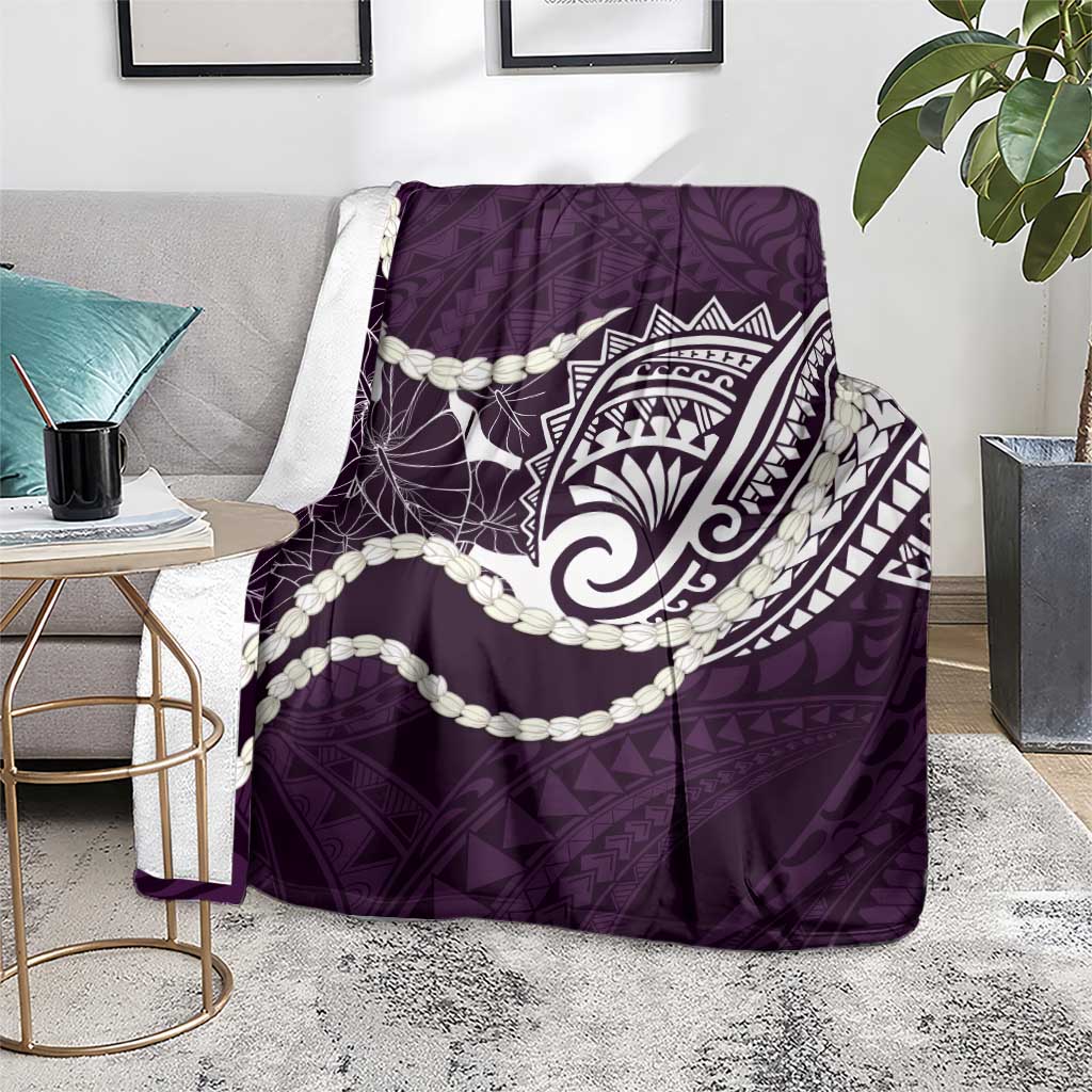 Aloha Hawaii Kalo Pikake Lei Blanket Chest Tattoo Purple Hawaiian Pattern