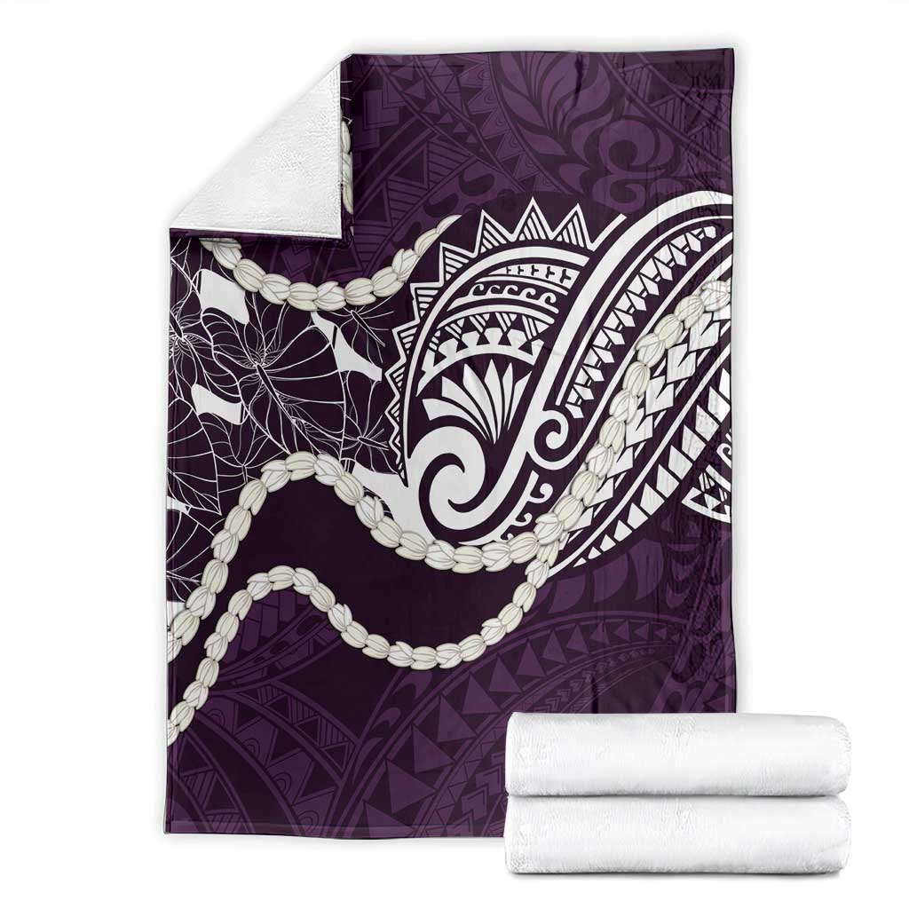 Aloha Hawaii Kalo Pikake Lei Blanket Chest Tattoo Purple Hawaiian Pattern