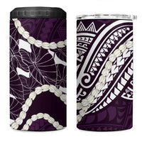 Aloha Hawaii Kalo Pikake Lei 4 in 1 Can Cooler Tumbler Chest Tattoo Purple Hawaiian Pattern LT14 One Size: 16 oz Purple - Polynesian Pride