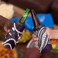 Aloha Hawaii Kalo Pikake Lei 4 in 1 Can Cooler Tumbler Chest Tattoo Purple Hawaiian Pattern LT14 - Polynesian Pride