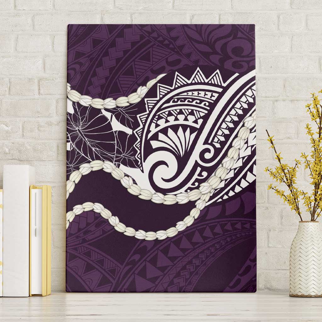 Aloha Hawaii Kalo Pikake Lei Canvas Wall Art Chest Tattoo Purple Hawaiian Pattern LT14 Without Frame Purple - Polynesian Pride