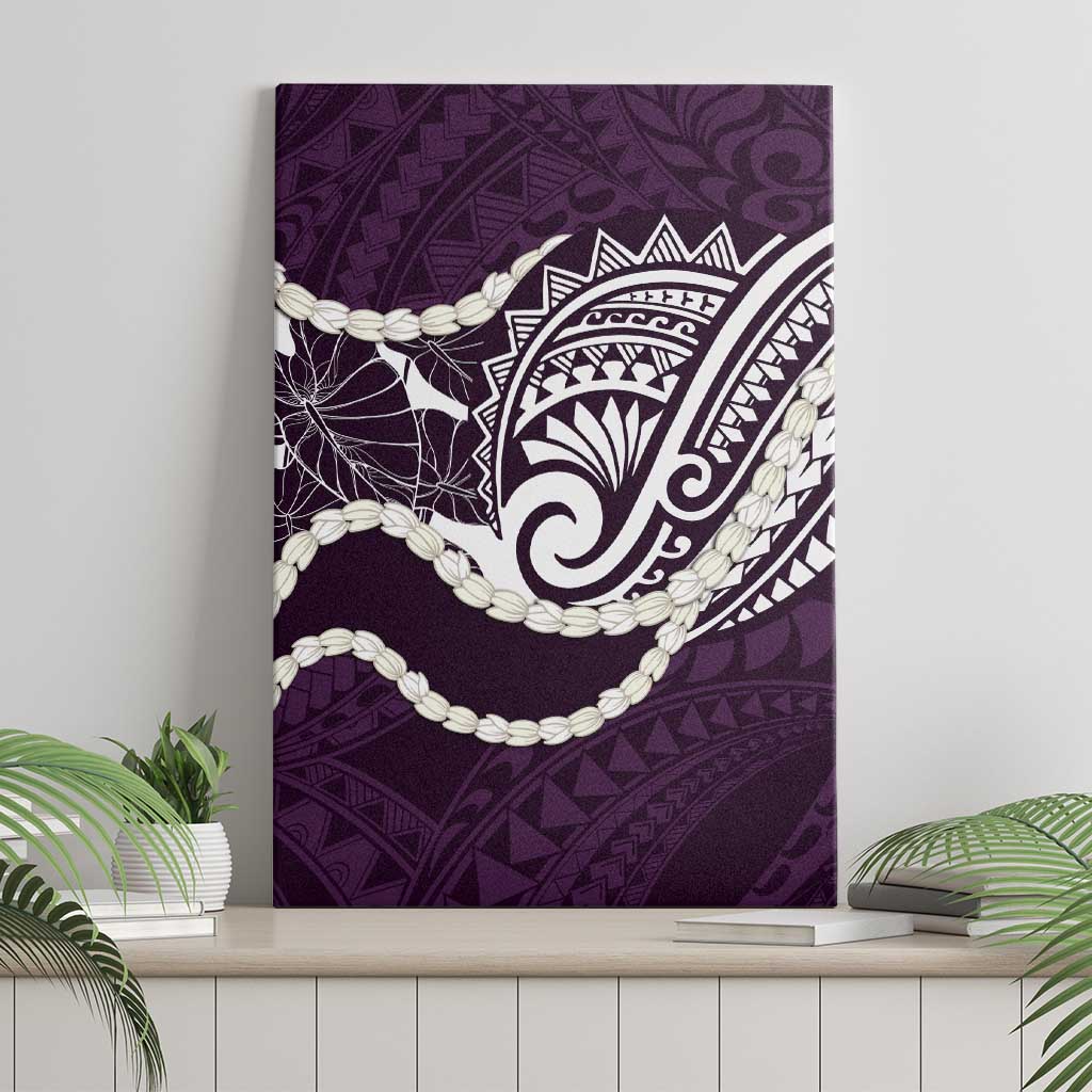 Aloha Hawaii Kalo Pikake Lei Canvas Wall Art Chest Tattoo Purple Hawaiian Pattern LT14 - Polynesian Pride