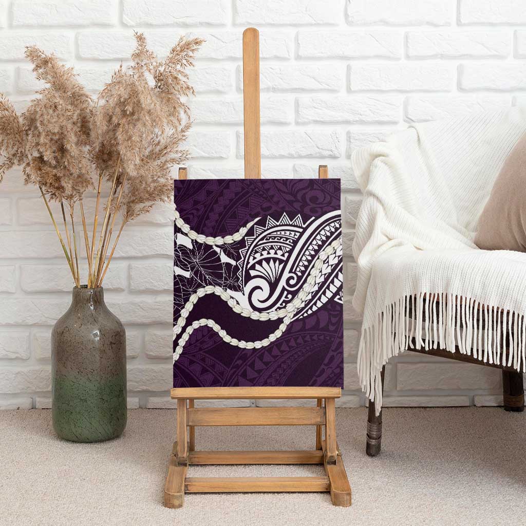 Aloha Hawaii Kalo Pikake Lei Canvas Wall Art Chest Tattoo Purple Hawaiian Pattern LT14 - Polynesian Pride