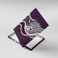 Aloha Hawaii Kalo Pikake Lei Canvas Wall Art Chest Tattoo Purple Hawaiian Pattern LT14 With Frame Purple - Polynesian Pride