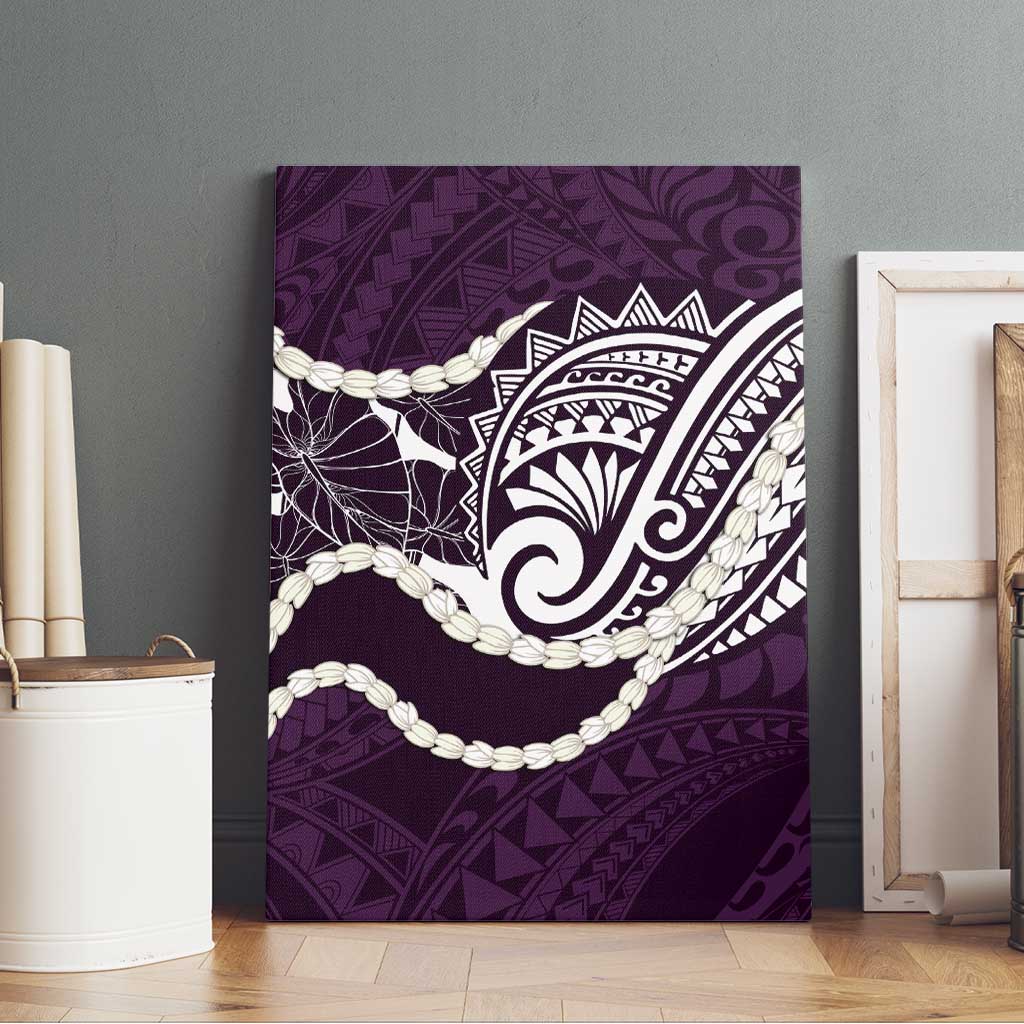 Aloha Hawaii Kalo Pikake Lei Canvas Wall Art Chest Tattoo Purple Hawaiian Pattern LT14 - Polynesian Pride