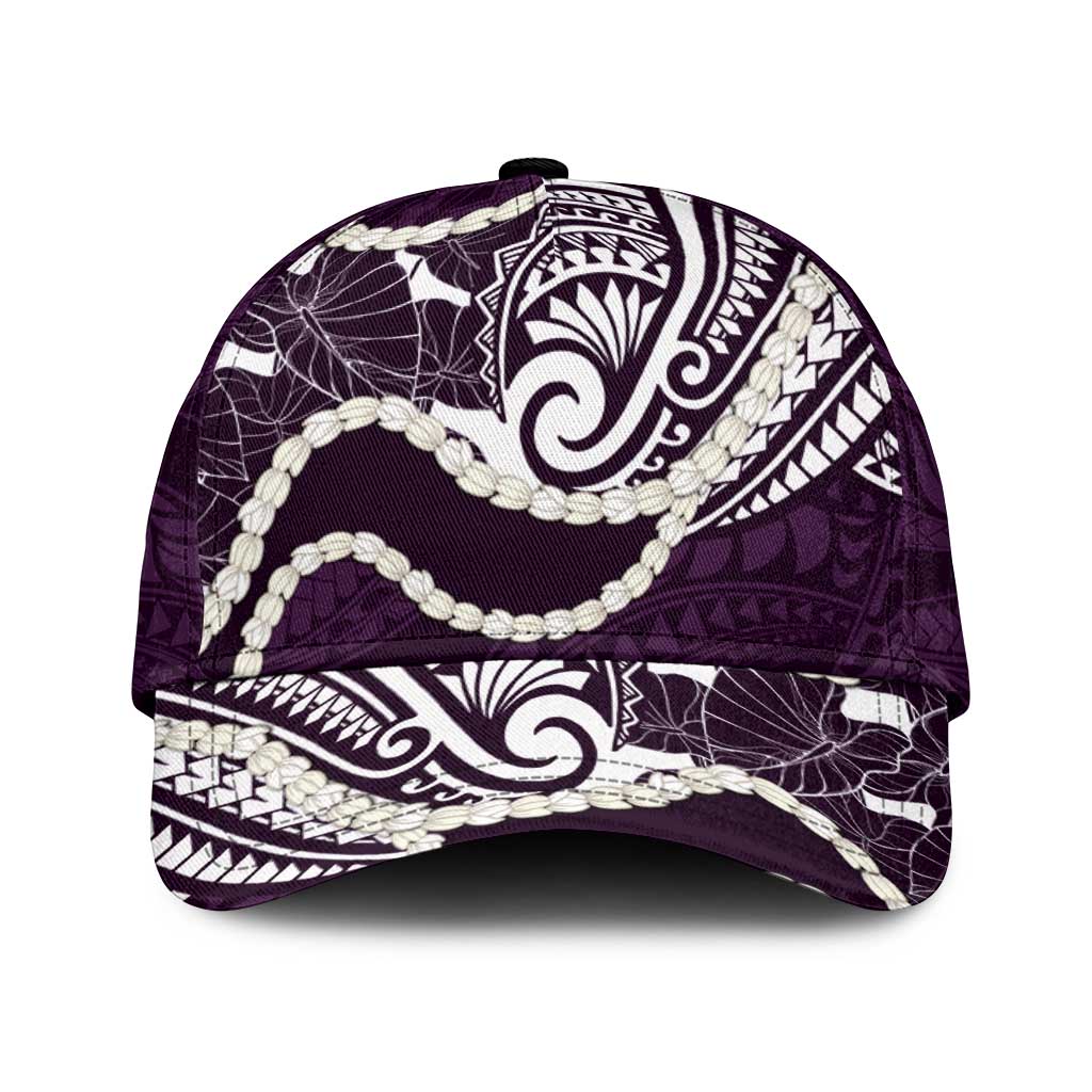 Aloha Hawaii Kalo Pikake Lei Classic Cap Chest Tattoo Purple Hawaiian Pattern