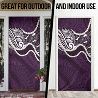 Aloha Hawaii Kalo Pikake Lei Door Cover Chest Tattoo Purple Hawaiian Pattern