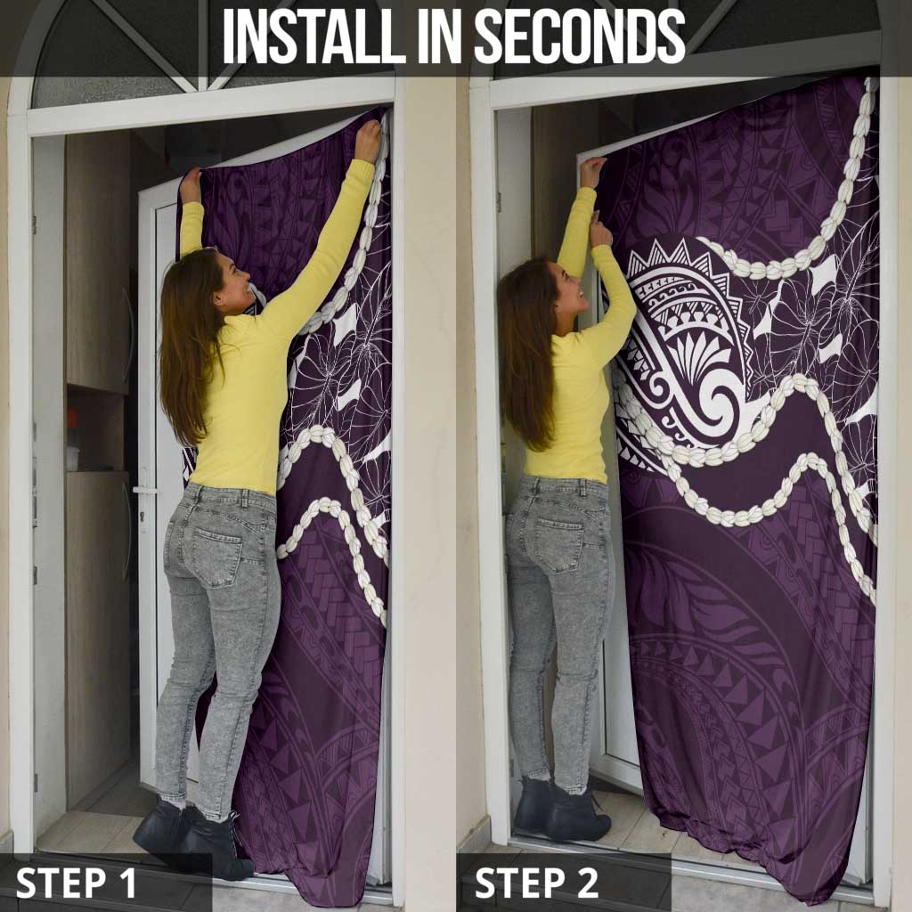 Aloha Hawaii Kalo Pikake Lei Door Cover Chest Tattoo Purple Hawaiian Pattern