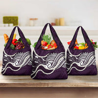 Aloha Hawaii Kalo Pikake Lei Grocery Bag Chest Tattoo Purple Hawaiian Pattern