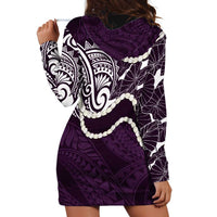 Aloha Hawaii Kalo Pikake Lei Hoodie Dress Chest Tattoo Purple Hawaiian Pattern LT14 - Polynesian Pride