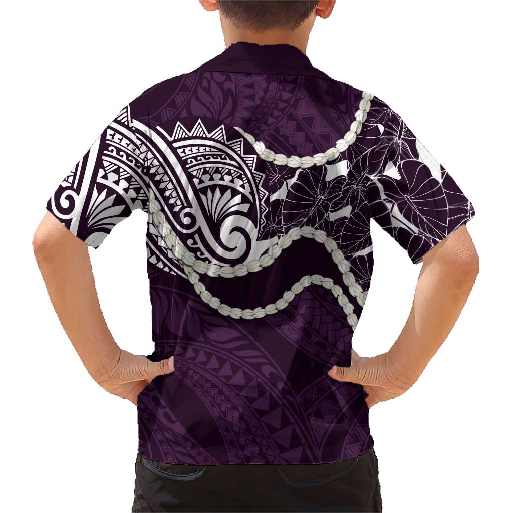 Aloha Hawaii Kalo Pikake Lei Kid Hawaiian Shirt Chest Tattoo Purple Hawaiian Pattern LT14 - Polynesian Pride