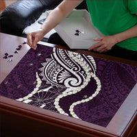 Aloha Hawaii Kalo Pikake Lei Puzzle Chest Tattoo Purple Hawaiian Pattern