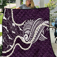 Aloha Hawaii Kalo Pikake Lei Quilt Chest Tattoo Purple Hawaiian Pattern