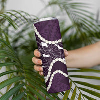 Aloha Hawaii Kalo Pikake Lei Skinny Tumbler Chest Tattoo Purple Hawaiian Pattern LT14 - Polynesian Pride