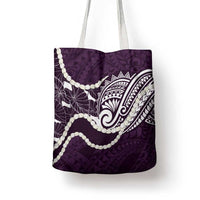 Aloha Hawaii Kalo Pikake Lei Tote Bag Chest Tattoo Purple Hawaiian Pattern